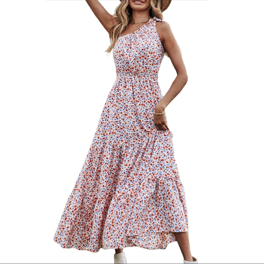 NWT - One Shoulder Boho floral maxi dress